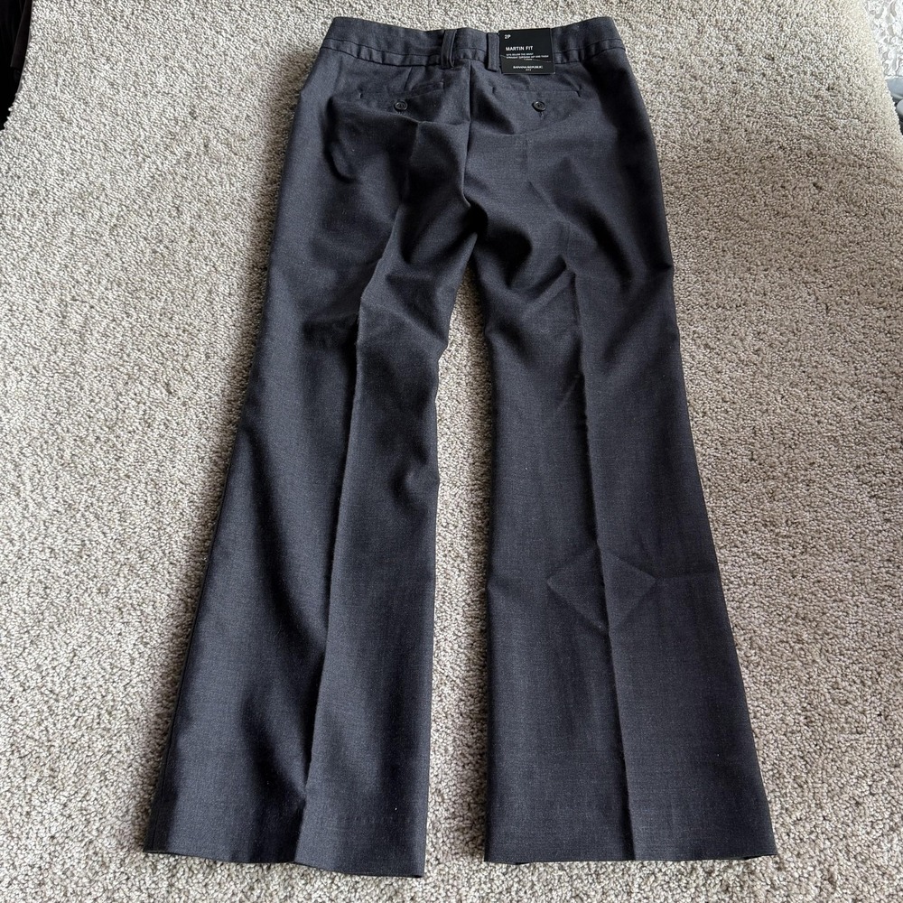 Banana Republic Martin Dress Pants Womens 2P Gray Wool Flare Stretch Workwear - Picture 7 of 16